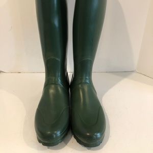 Hunter Tall Nylon Welly Boot Green Sz 8